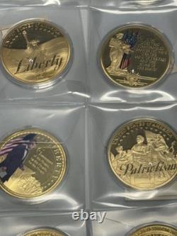 Lot Of 28 American Mint Colossal 2.75 Proof Coins 1 Missing COA Gold Plated