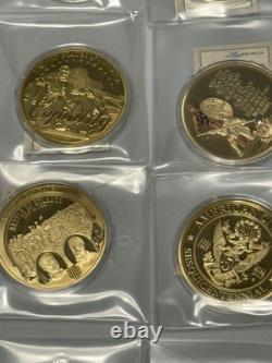 Lot Of 28 American Mint Colossal 2.75 Proof Coins 1 Missing COA Gold Plated
