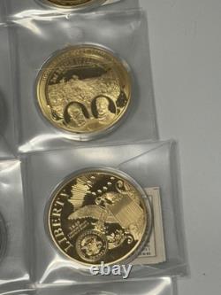 Lot Of 28 American Mint Colossal 2.75 Proof Coins 1 Missing COA Gold Plated