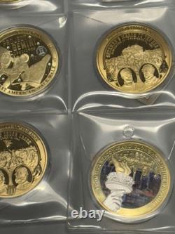 Lot Of 28 American Mint Colossal 2.75 Proof Coins 1 Missing COA Gold Plated