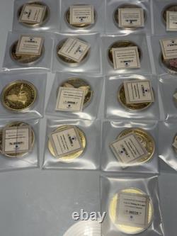 Lot Of 28 American Mint Colossal 2.75 Proof Coins 1 Missing COA Gold Plated