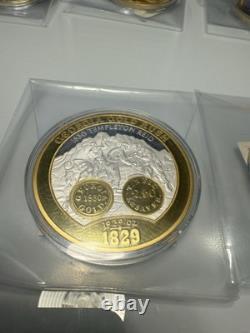 Lot Of 28 American Mint Colossal 2.75 Proof Coins 1 Missing COA Gold Plated