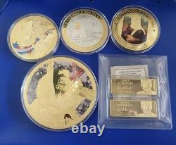 Lot Of Commemorative Coin withCOA AMERICAN Mint 24k Gold Layered BS10003