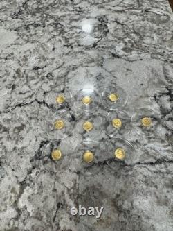 Lot of 10.999 fine gold 1/200 oz each sealed in capsule