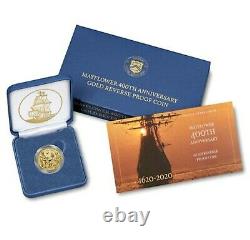 MAYFLOWER 400th ANNIIVERSARY GOLD REVERSE PROOF COIN W (Direct from the Mint)