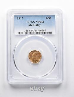 MS64 1917 $1 McKinley Gold Commemorative Dollar PCGS 1355