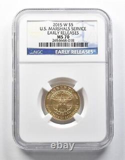 MS70 2015-W $5 US Marshals Service Gold Commemorative ER NGC 2057