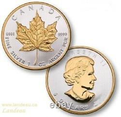 Maple Leaf Gilded Two Side 24k Gold Bullion Coin 2012 & 2013