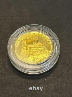 Mark Twain Proof Commemorative $5 Dollar Gold Coin U. S. Mint Uncirculated OGP