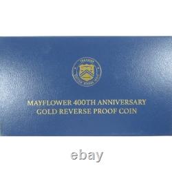 Mayflower 400th Anniversary 1/4 oz. 9999 Gold $10 Reverse Proof OGP