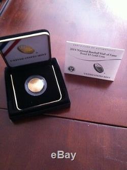 NEW 2014 W National Baseball Hall of Fame Gold PROOF $5 Coin (B31) HOF US Mint