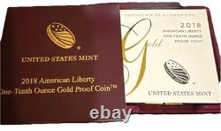 One 2018 1/10 American Liberty In Commemorative Box. Mintage 150,000