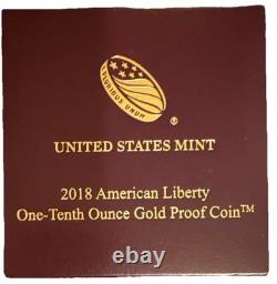 One 2018 1/10 American Liberty In Commemorative Box. Mintage 150,000