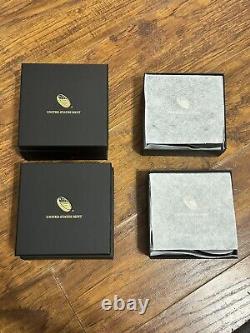 PAIR OF 2016-W (1/10 ozt Gold) Mercury Dime Commemorative with Box & COA