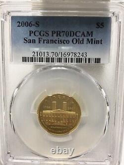 PCGS 2006-S PR70DCAM $5 Gold San Franciso Old Mint Commemorative Gold Coin