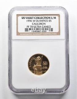 PF70 1996-W $5 Olympic Cauldron Gold Commemorative Vault Collect. L/M NGC 2054