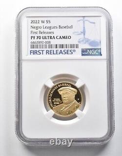PF70 UCAM 2022-W $5 Negro Leagues Baseball Gold Commemorative FR NGC 2066