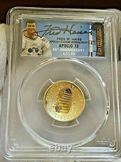 POP-30 2019 $5 Gold PR70 PCGS Coin Apollo 11 Commemorative PCGS FDOI Fred Haise