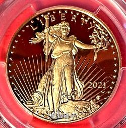 Pcgs-70 Advanced Release (b4 Fdi) Damstra 2021-w Ty2 $50 1 Oz Proof Gold Eagle