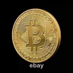 Physical Bitcoin Commemorative Coin Gold Color Collection Collectible NEW