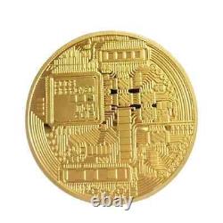 Physical Bitcoin Commemorative Coin Gold Color Collection Collectible NEW