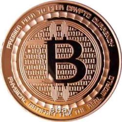 Physical Bitcoin Commemorative Coin Plated Gold Color Collection Collectible NEW