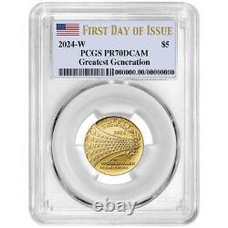 Presale 2024-W Proof $5 Greatest Generation Gold Commemorative PCGS PR70DCA