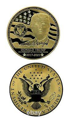 President Donald Trump Crystal Inlaid Commemorative Coin Proof Value $199.95