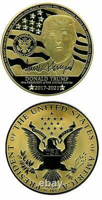 President Donald Trump Crystal-inlaid Commemorative Coin Proof Value $199.95
