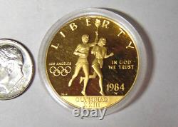 Proof 1984-W Olympic $10 Gold Coin 0.48375 oz of Gold No Box or COA