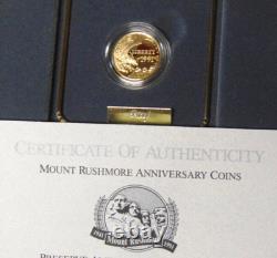 Proof 1991-W Mount Rushmore $5 Gold Commemorative With Box and COA