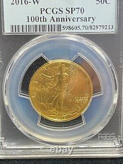 REDUCED! 2016 W Gold Walking Liberty Half Dollar Centennial Coin NGC SP70 F/S