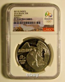 Rio Olympics 5 Coin Silver & Gold Set NGC PF70 Ultra Cameo In OGP