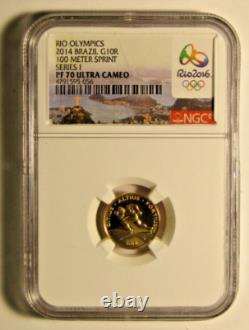 Rio Olympics 5 Coin Silver & Gold Set NGC PF70 Ultra Cameo In OGP