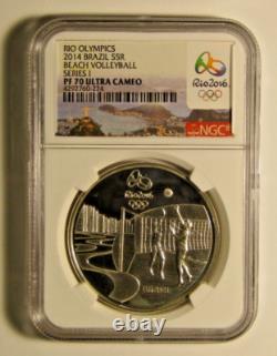 Rio Olympics 5 Coin Silver & Gold Set NGC PF70 Ultra Cameo In OGP