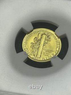 SASA 2016 W 10C Mercury Dime 1/10 Oz Gold NGC SP70 Early Releases