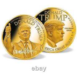 SOLID 14K GOLD Donald Trump Make America Great Again Collector Coin with COA