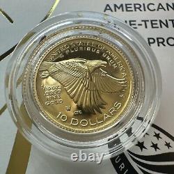 SUPERB GEM BU 2018-W American Liberty High Relief Proof 1/10 oz Gold OGP & COA