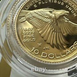 SUPERB GEM BU 2018-W American Liberty High Relief Proof 1/10 oz Gold OGP & COA