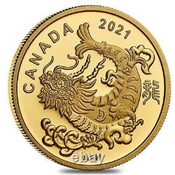 Sale Price 2021 Canada 1/20 oz Triumphant Dragon Proof Gold Coin. 9999 Fine