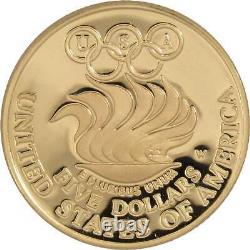 Seoul Olympiad Commemorative 1988 W 90% Gold Proof $5 Coin