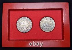 Silver World Coin Set 1812 5 Francs & 1812 1 Ruble Russo French War