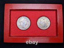 Silver World Coin Set 1812 5 Francs & 1812 1 Ruble Russo French War