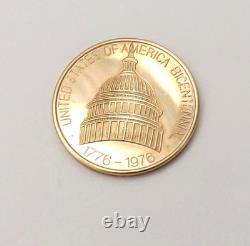 Solid 12k Gold US Independence Hall Bicentennial Commemorative Coin 500 Fine