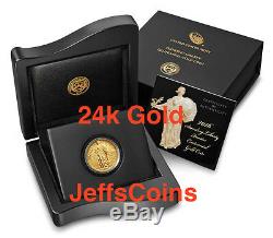 Standing Liberty Quarter 2016 Centennial Gold Coin. 9999 fine 24karat 1916 16xc