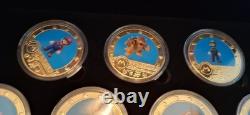 Super Mario Bros Gold Plated Commemorative Coin Set of 10 with COA & Display Case