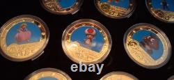 Super Mario Bros Gold Plated Commemorative Coin Set of 10 with COA & Display Case
