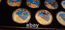 Super Mario Bros Gold Plated Commemorative Coin Set of 10 with COA & Display Case