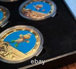 Super Mario Bros Gold Plated Commemorative Coin Set of 10 with COA & Display Case