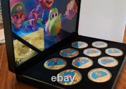 Super Mario Bros Gold Plated Commemorative Coin Set of 10 with COA & Display Case